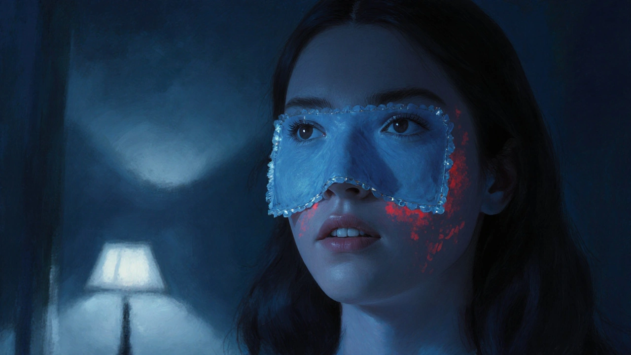 Chladný obklad na tváři nad bolestivými předními zuby.