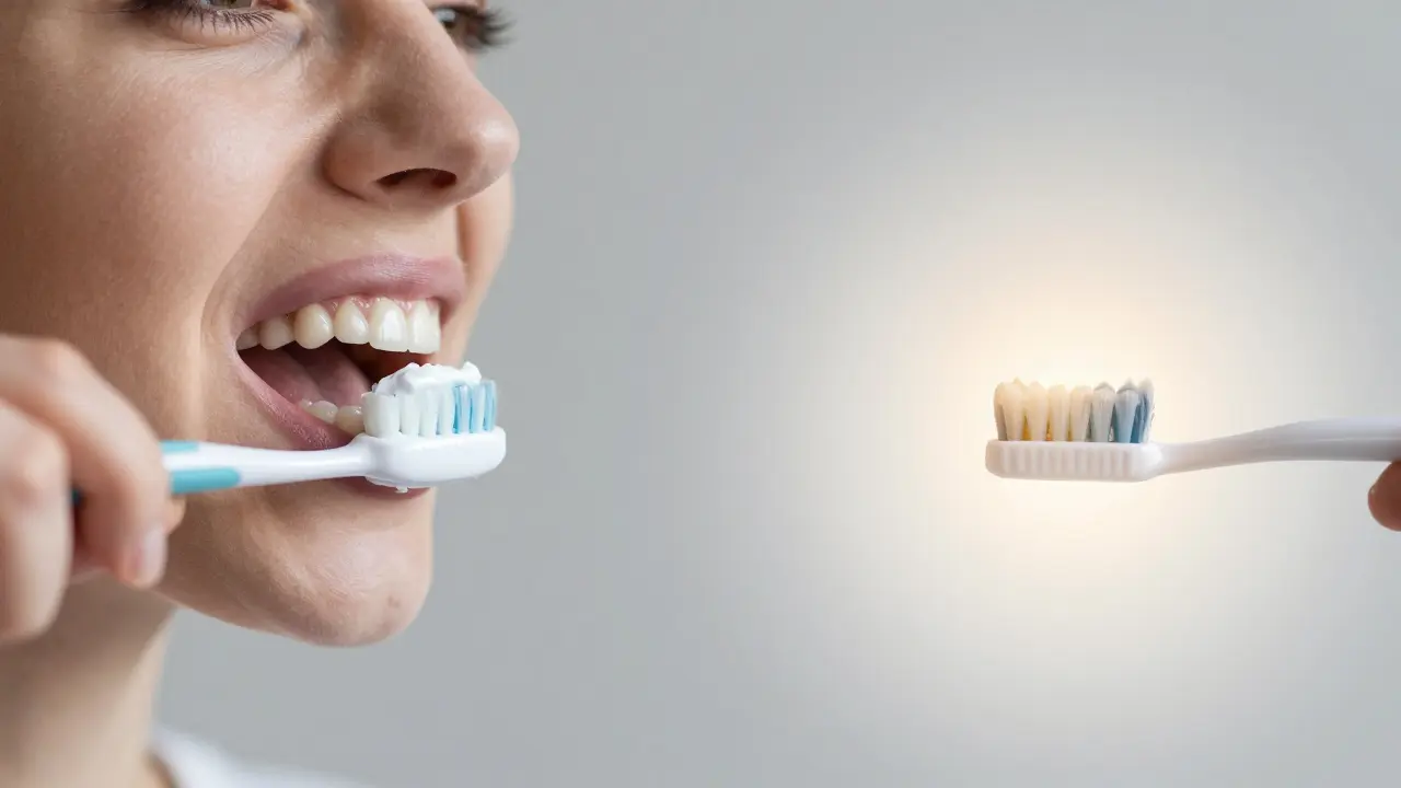 Contrast between abrasive toothpaste damage and gentle fluoride care