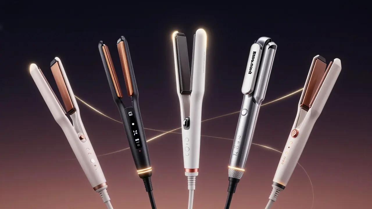 Pět nejlepších keramických rovnátek v kosmickém prostředí s označenými funkcemi.