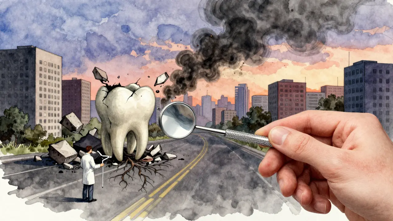 Zub jako město v krizi — hygienista přichází na pomoc