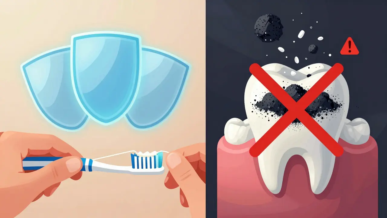 Srovnání správné hygieny s nebezpečným domácím broušením zubů solí