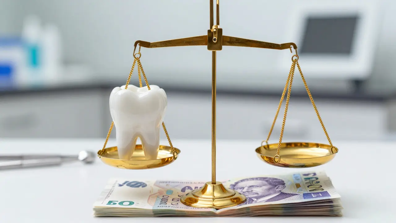 Symbolická váha s keramickou fází a českými korunami