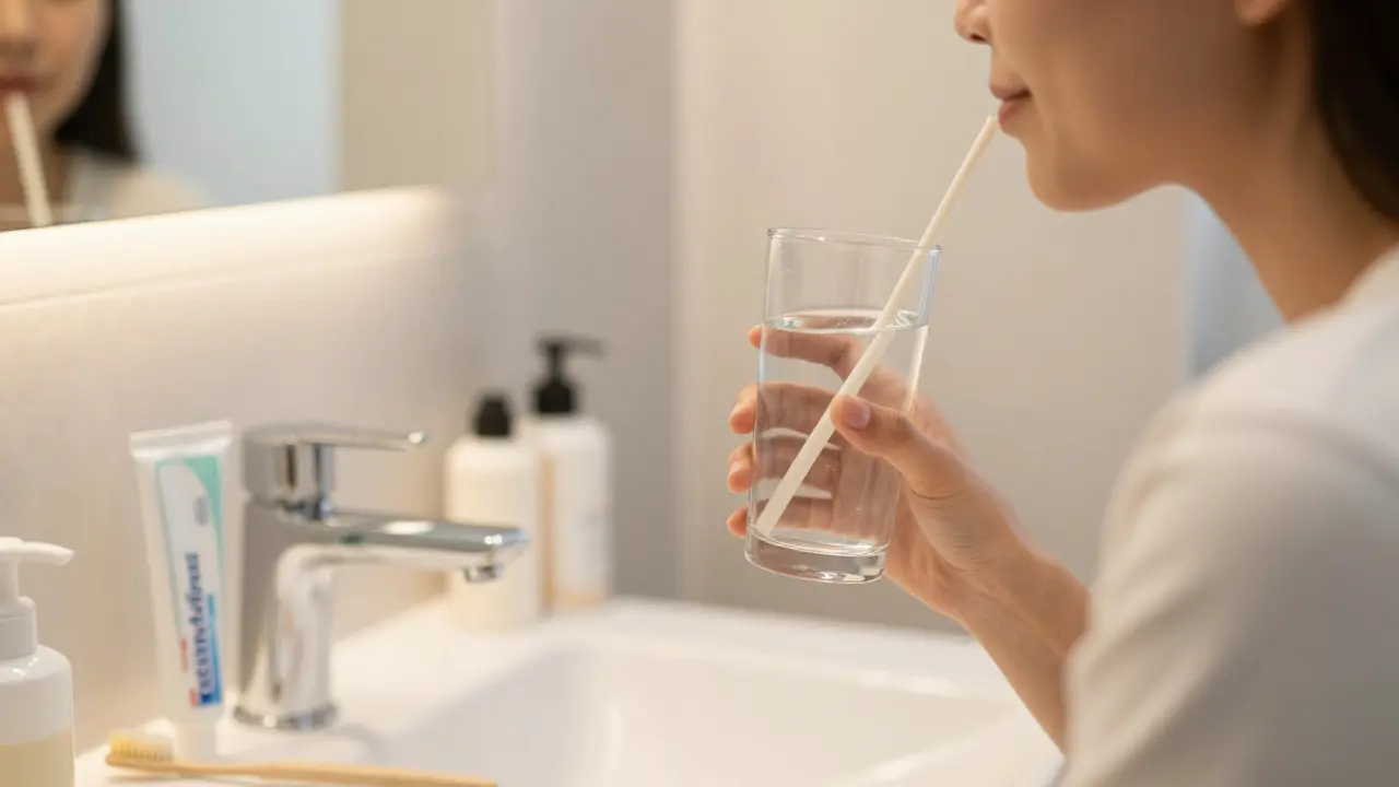 Opatrná ústní hygiena a vlažná voda pro citlivé zuby