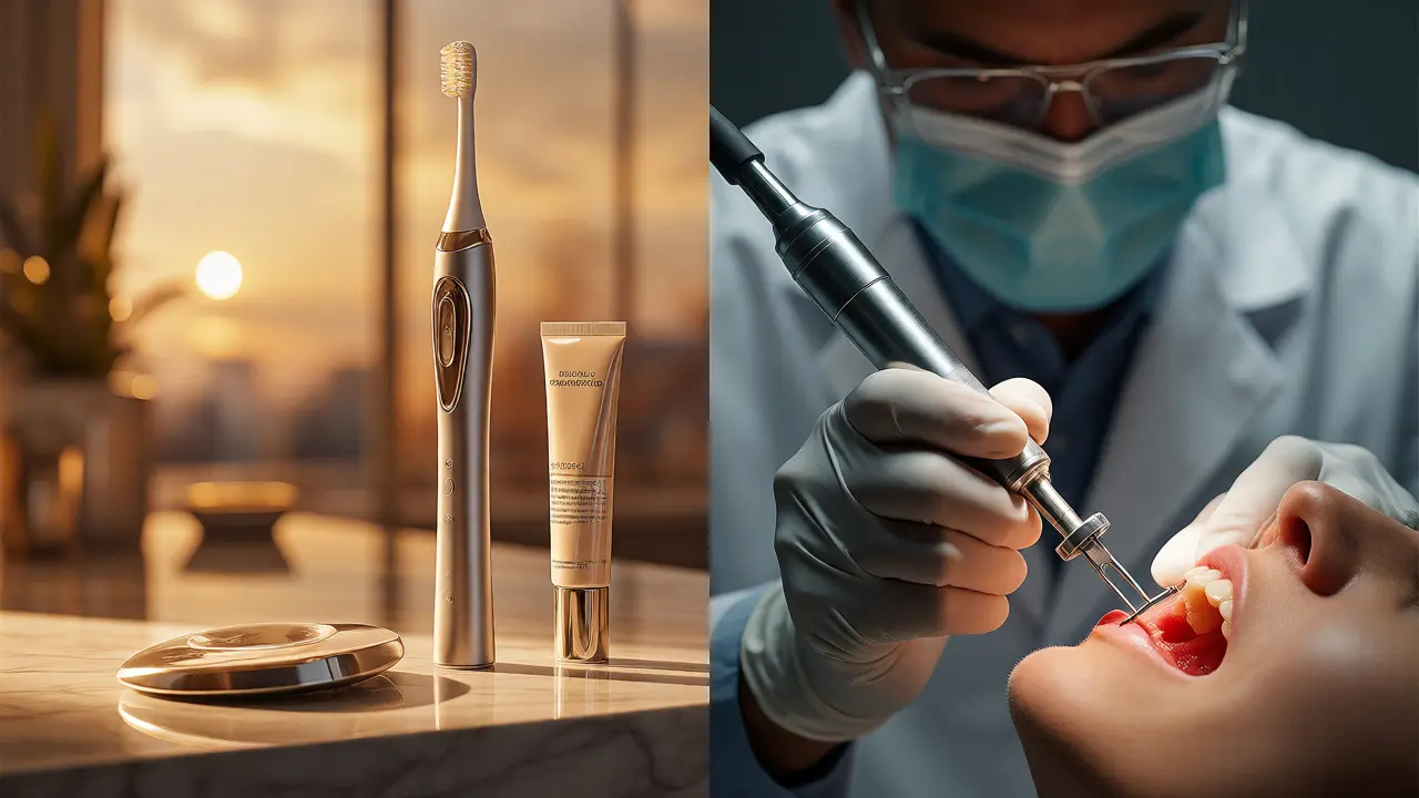 Porovnání domácího ultrazvukového čističe a profesionální dentální hygieny