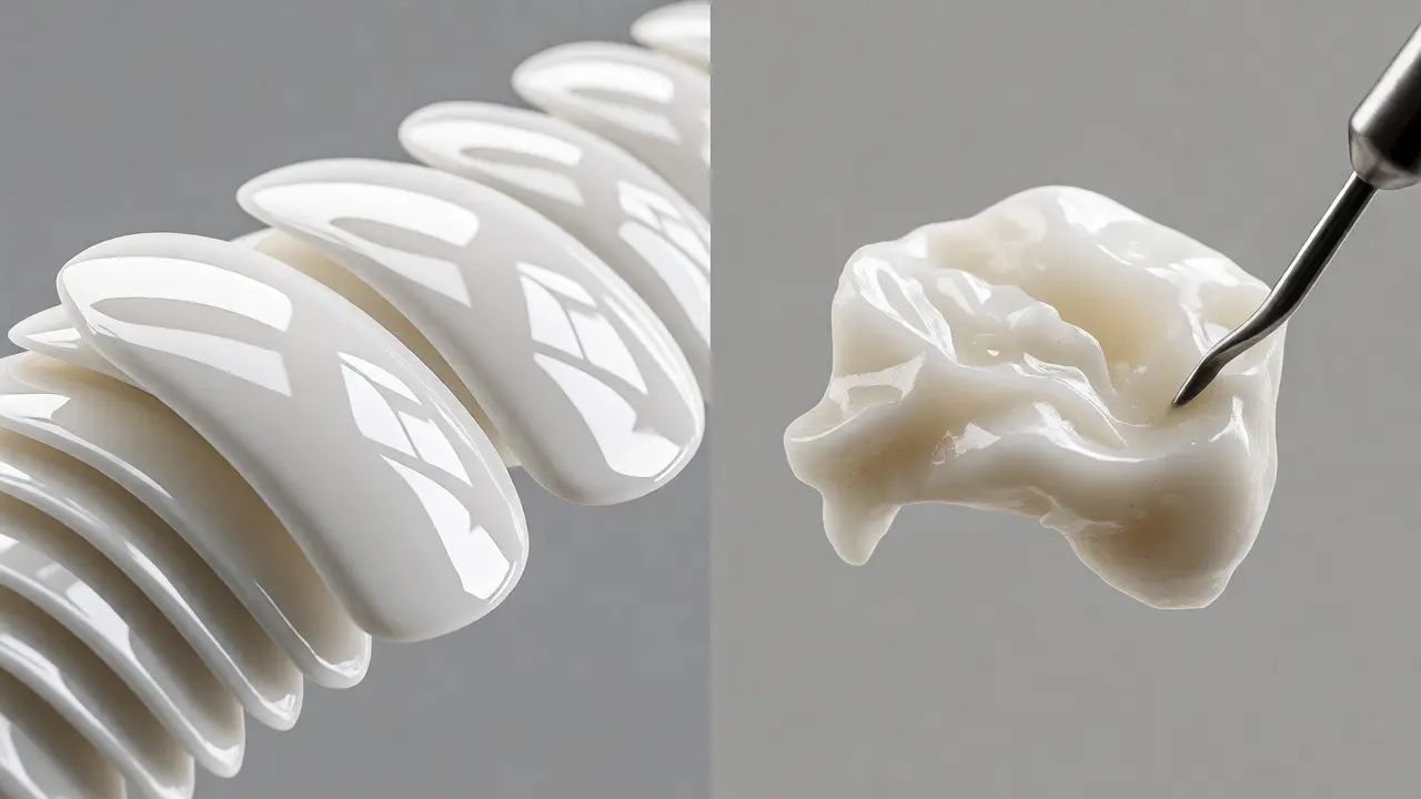 Porovnání porcelánových skořápek a kompozitního materiálu pro fazety